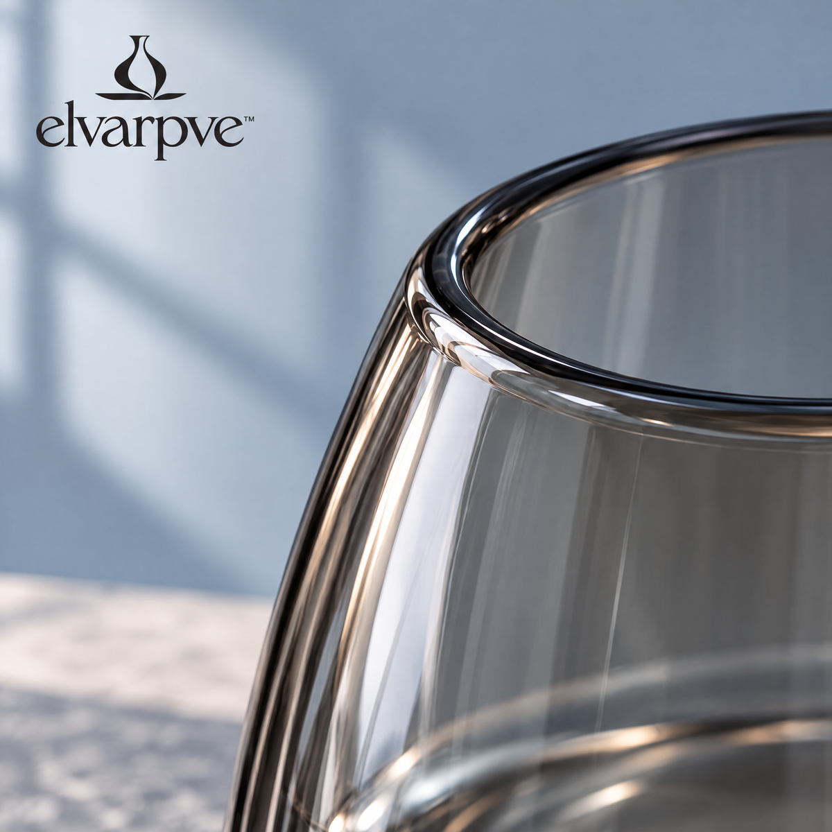 elvarpve™ Confluence Twin-Chamber Glass Vase — Asymmetric Double Bud Vessel for Fresh Flower Table Décor