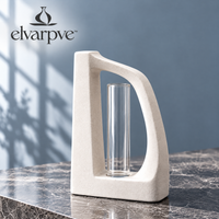 elvarpve™ Aperture Frame Vase — Open Ceramic Sculpture with Removable Glass Flower Tube