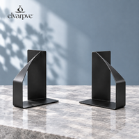 elvarpve™ Ribbon Turn Steel Bookends — Folded Metal Book Holders for Modern Desk & Bookshelf Décor