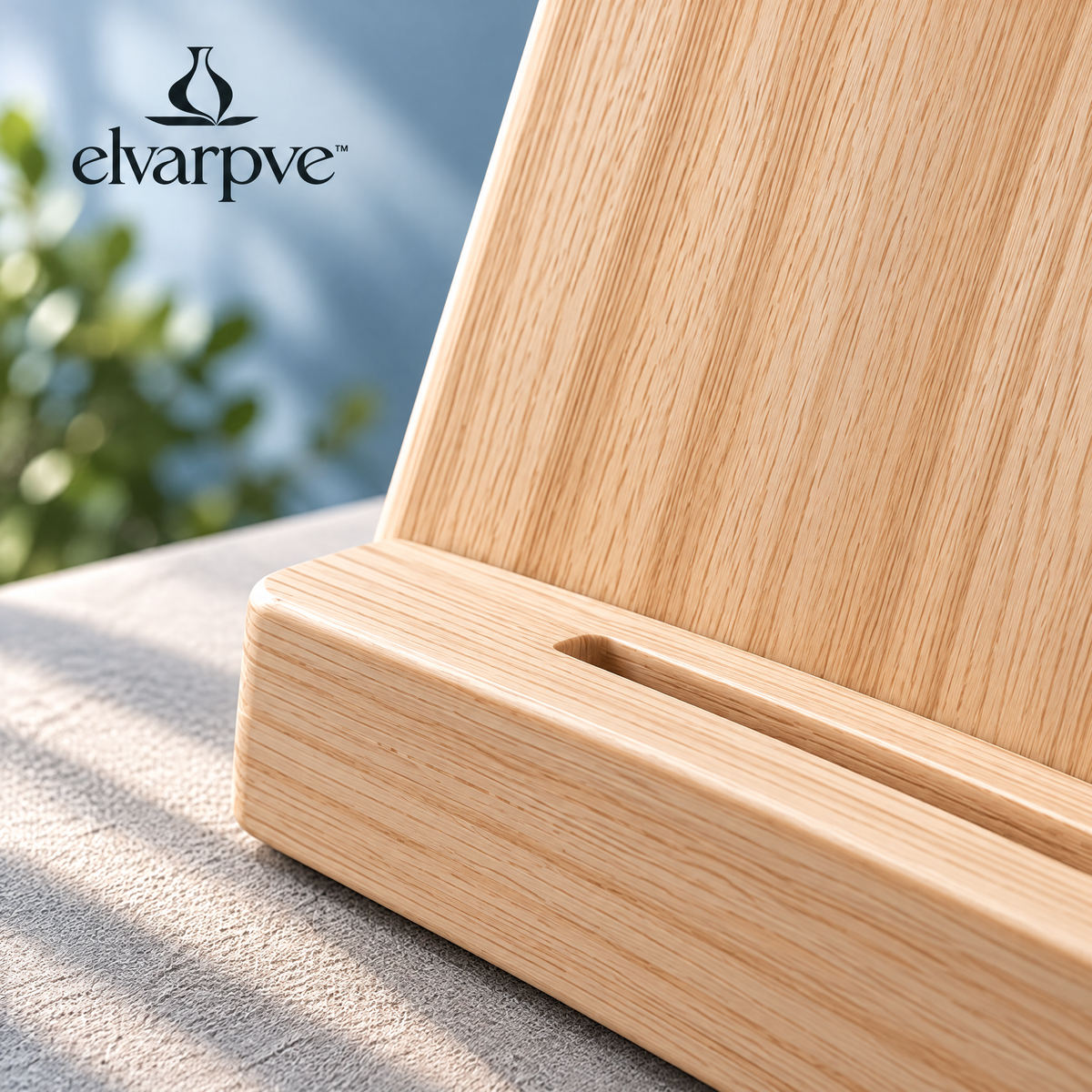 elvarpve™ Folio Incline Wooden Book Display Stand — Angled Hardcover Holder for Shelf & Console Styling