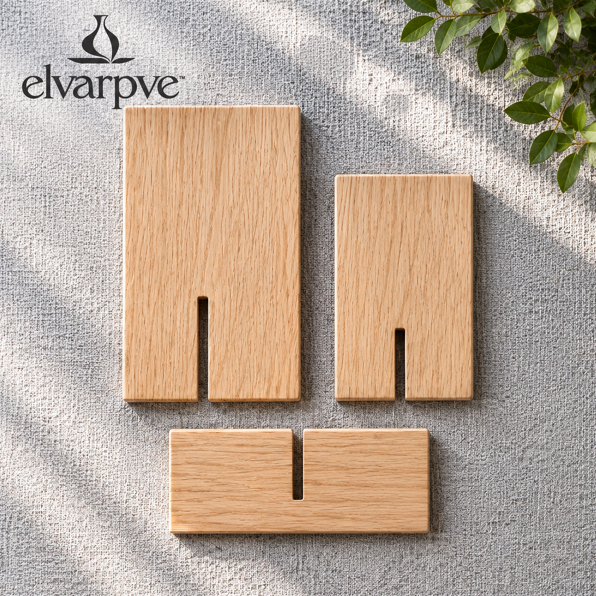 elvarpve™ Intersect Wood Shelf Sculpture — Three-Part Geometric Accent for Bookcase & Desk Décor