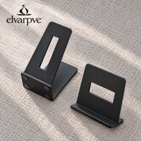 elvarpve™ Courtyard Window Metal Bookends — Architectural Open-Frame Shelf Supports with Offset Cutouts
