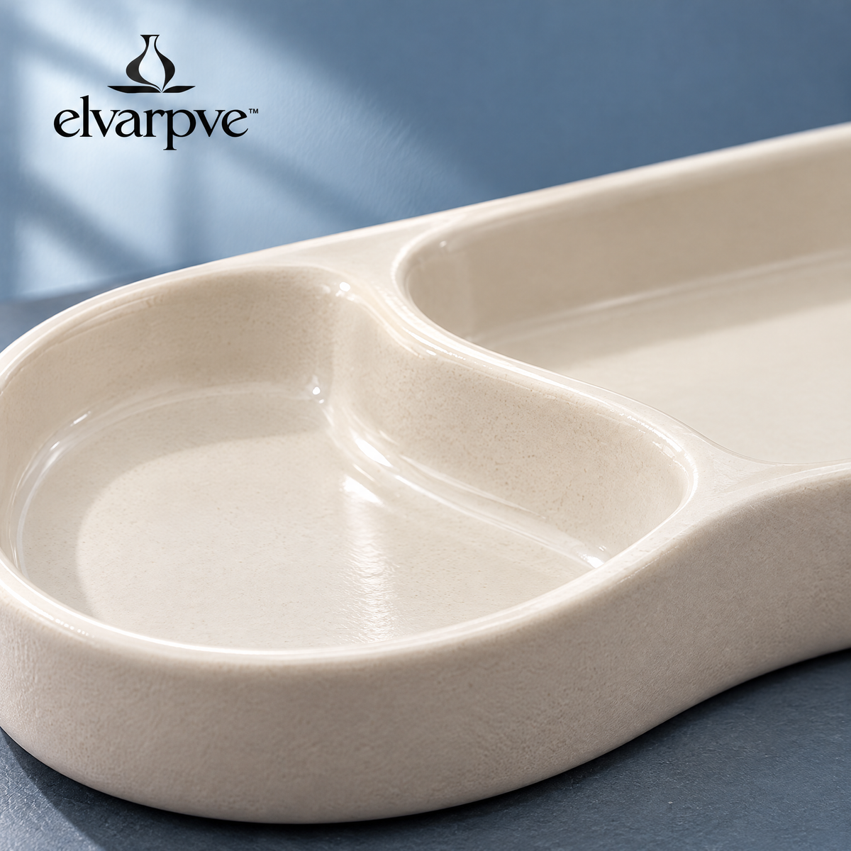 elvarpve™ Contour Terrace Ceramic Catchall Tray — Sculptural Key & Jewelry Organizer for Entryway Décor