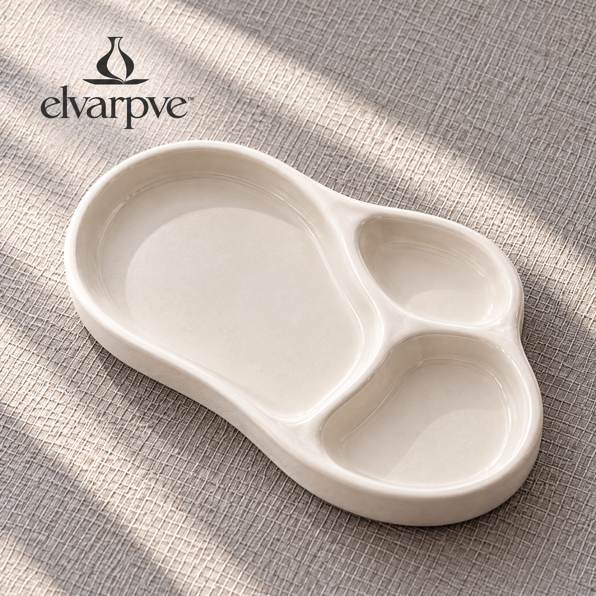 elvarpve™ Contour Terrace Ceramic Catchall Tray — Sculptural Key & Jewelry Organizer for Entryway Décor
