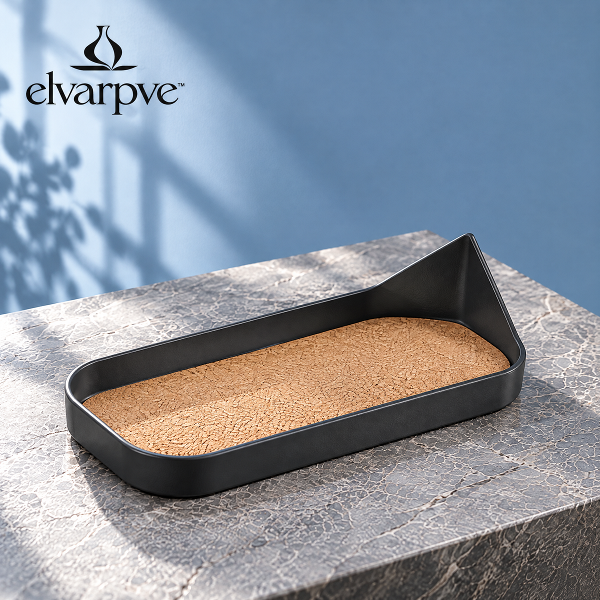elvarpve™ Folded Edge Metal Valet Tray — Asymmetric Entryway Catchall for Keys, Watch & Small Accessories
