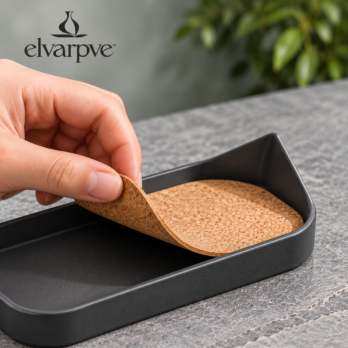 elvarpve™ Folded Edge Metal Valet Tray — Asymmetric Entryway Catchall for Keys, Watch & Small Accessories