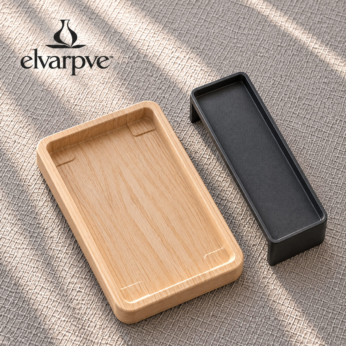elvarpve™ Span Bridge Two-Level Organizer Tray — Sculptural Desktop Catchall with Removable Upper Shelf